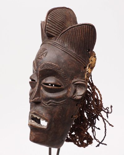 アフリカ コンゴ族 チョクウェ族 マスク 割引 No.364 仮面 木彫り 彫刻