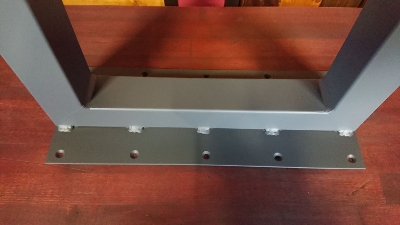 マットでアイアンな極太鉄脚♪50×400（床面300）×350mm 台形型 2脚 マットグレーでアイアンな極太鉄脚♪50×400（床面300）×650mm 台形型 2