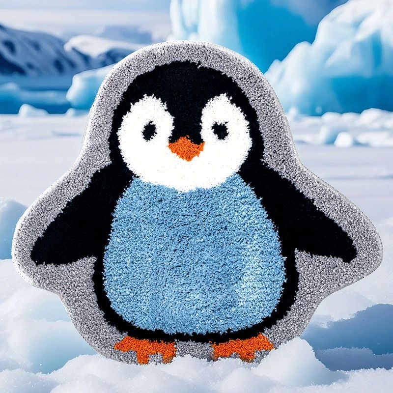 ふわふわ 足ふきマット バスマット 玄関マット かわいい ペンギン ドア