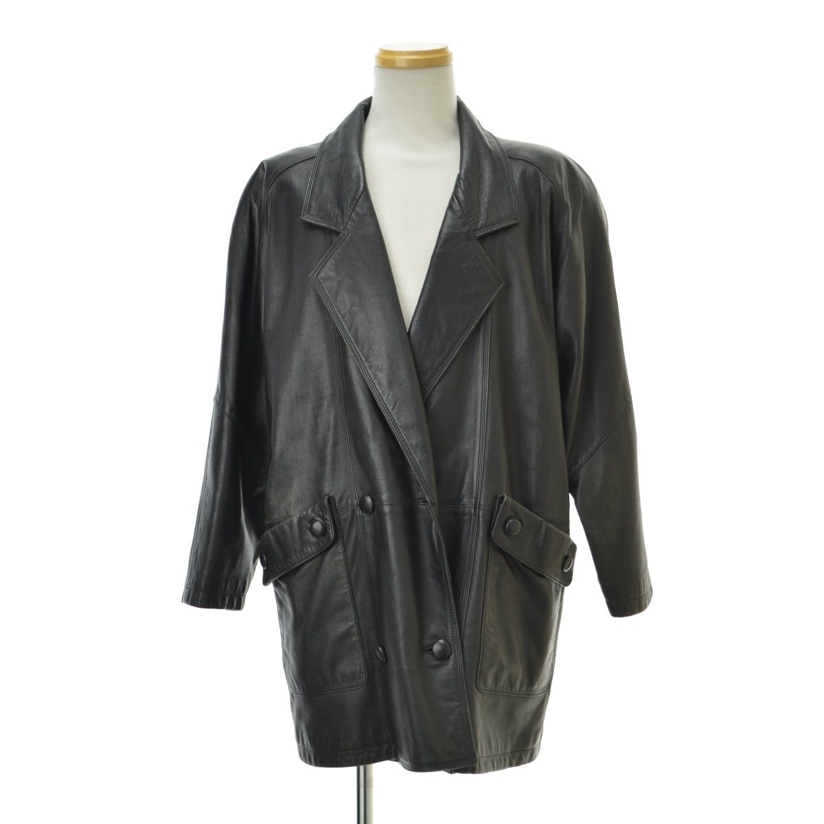 古着】ラムレザー ダブルコート - メルカリ