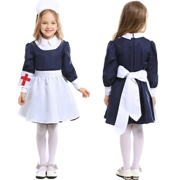 子供 ハロウィン衣装 看護婦 看護師 ナース服 コスプレ 子供服 即 OK 女の子 4点セットクラシカルナース コスチューム 看護士 制服 可愛い 衣装 仮装 ギフト ドレス ハロウイン衣装 変装 イベント パーxiaokb393