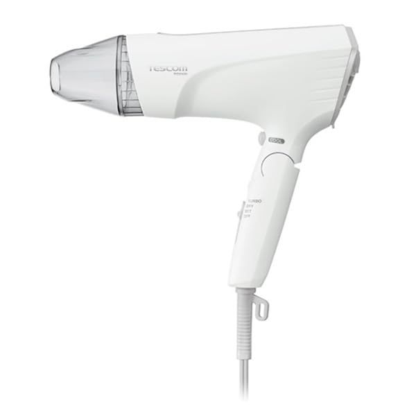 テスコム ヘアドライヤー プロテクトイオン 冷風 折りたたみ 速乾 軽量 らく抜きプラグ ホワイト TID2400 W