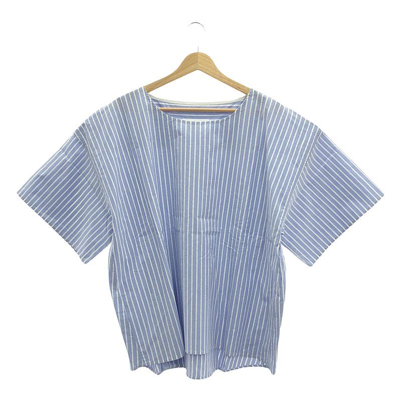 【美品】  MM6 Maison Margiela / エムエムシックスメゾンマルジェラ | 2018SS | striped tops  / オーバー カットソー | 42 | ブルー/ホワイト | レディース 美品】 MM6 Maison Margiela / エムエムシックスメゾンマルジェラ