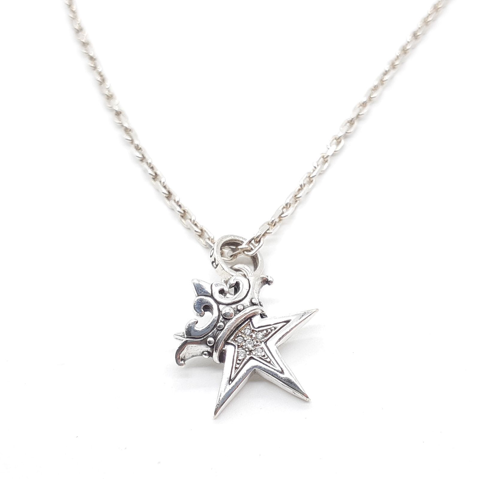 ROYAL ORDER ロイヤルオーダー SMALL STAR w CROWN w Paved CZ スモールスター クラウン  カットチェーンネックレス SILVER925 シルバー ジルコニア Crystal CLEAR - メルカリ