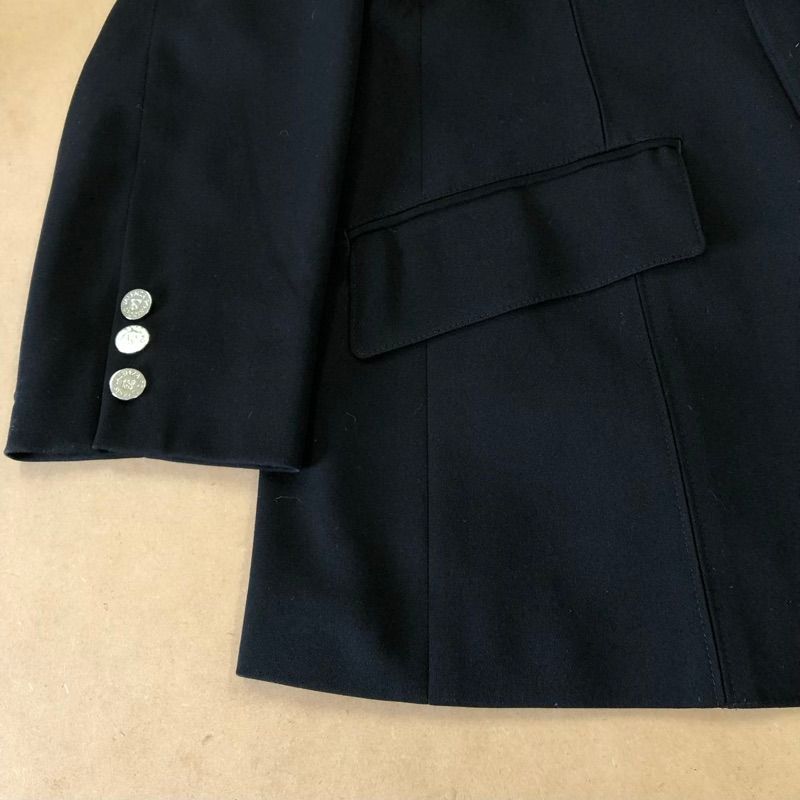 バレンザポースポーツ VALENZA PO SPORTS ジャケット ラインストーン ロゴ入り ボタン スリット 肩パッド 日本製 黒 40 ...