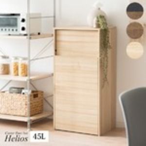 ダストボックス ゴミ箱 幅45cm 45L ブラウン プッシュ扉式 キャスター付き Helios 組立品 キッチン 台所