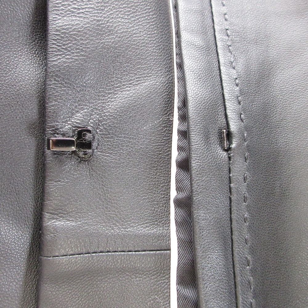 美品 23AW 自由区 ジユウク ラムレザー ノーカラージャケット