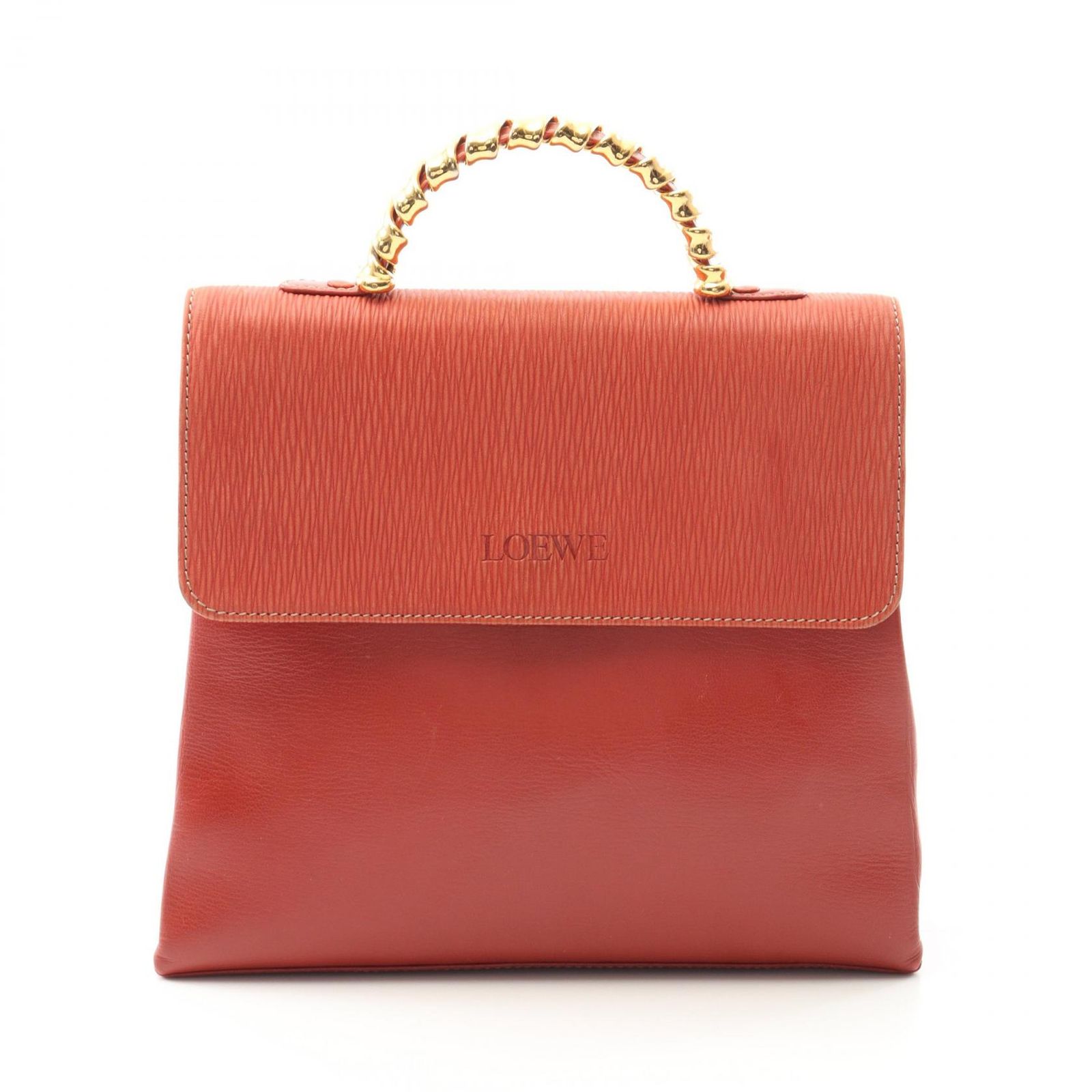 ロエベ LOEWE ハンドバッグ ベラスケス オレンジ レザー レザー