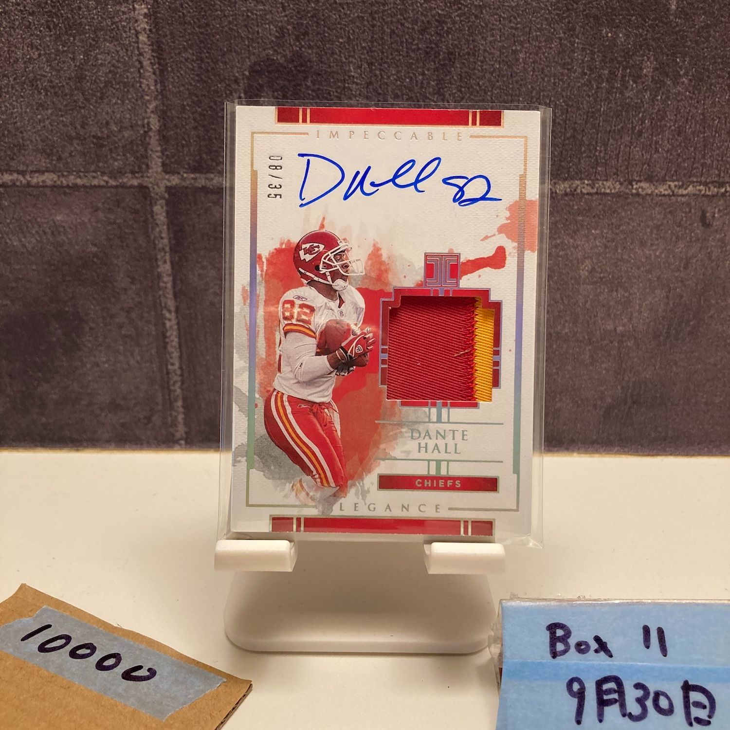 2020 Panini Impeccable Elegance Dante Hall 08 35 サイン Kansas City Chiefs パッチ カード