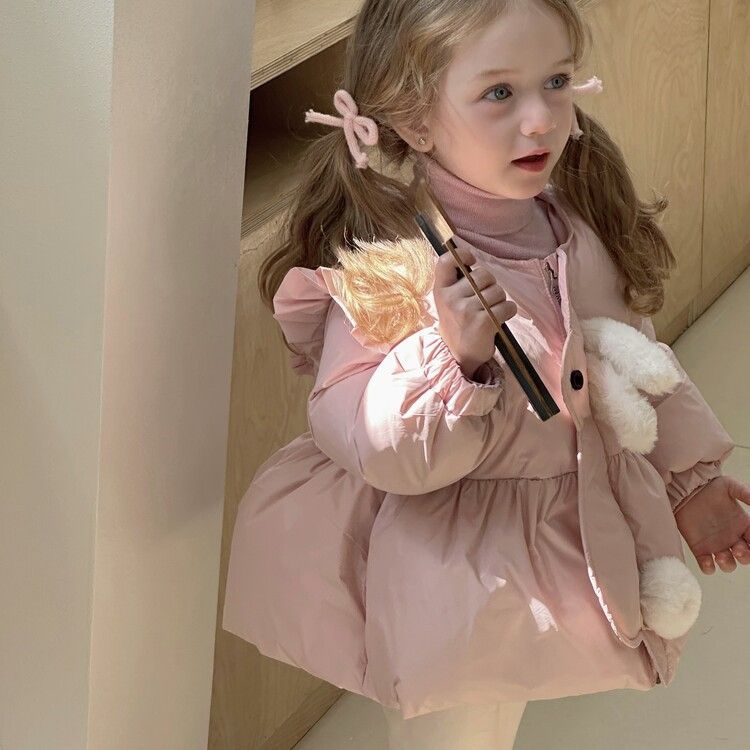 ダウンコート 女の子 ダウンジャケット キッズ アウター 子供 コート 冬服 幼児 赤ちゃん キッズ フード付きコート うさぎ耳付き 防寒 かわいい 子供服 通学 キッズ服 秋冬 冬 通園 防寒 冬服 子ども服 暖かい シンプル haoxin09 DZ30