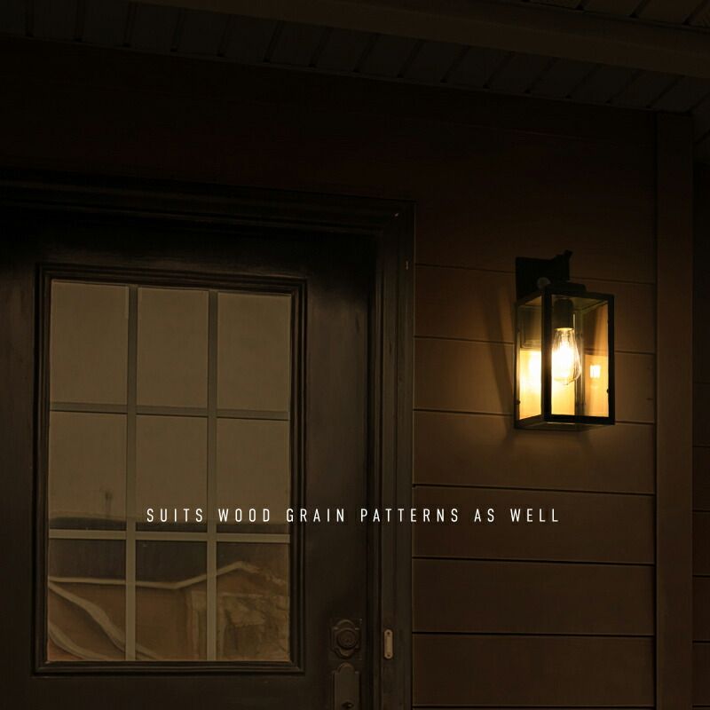 業界最高品質。 KS アウトレット ポーチライト LED 人感センサー 防雨 アイアン ガラス アンティーク 長方形 玄関外灯