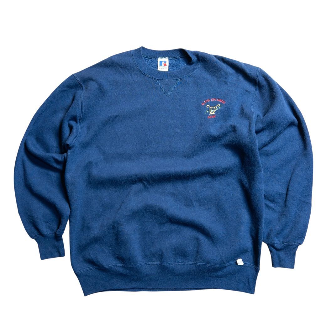 Russell Athletic USA製 90s カレッジ刺繍スウェット ネイビー
