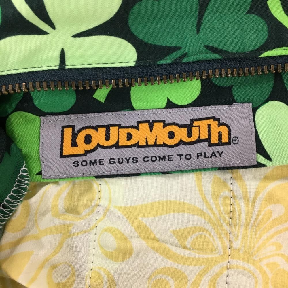 ラウドマウス パンツ 黒×グリーン シャムトータリーロックス柄 バックロゴ  メンズ 34×32L ゴルフウェア LOUDMOUTH