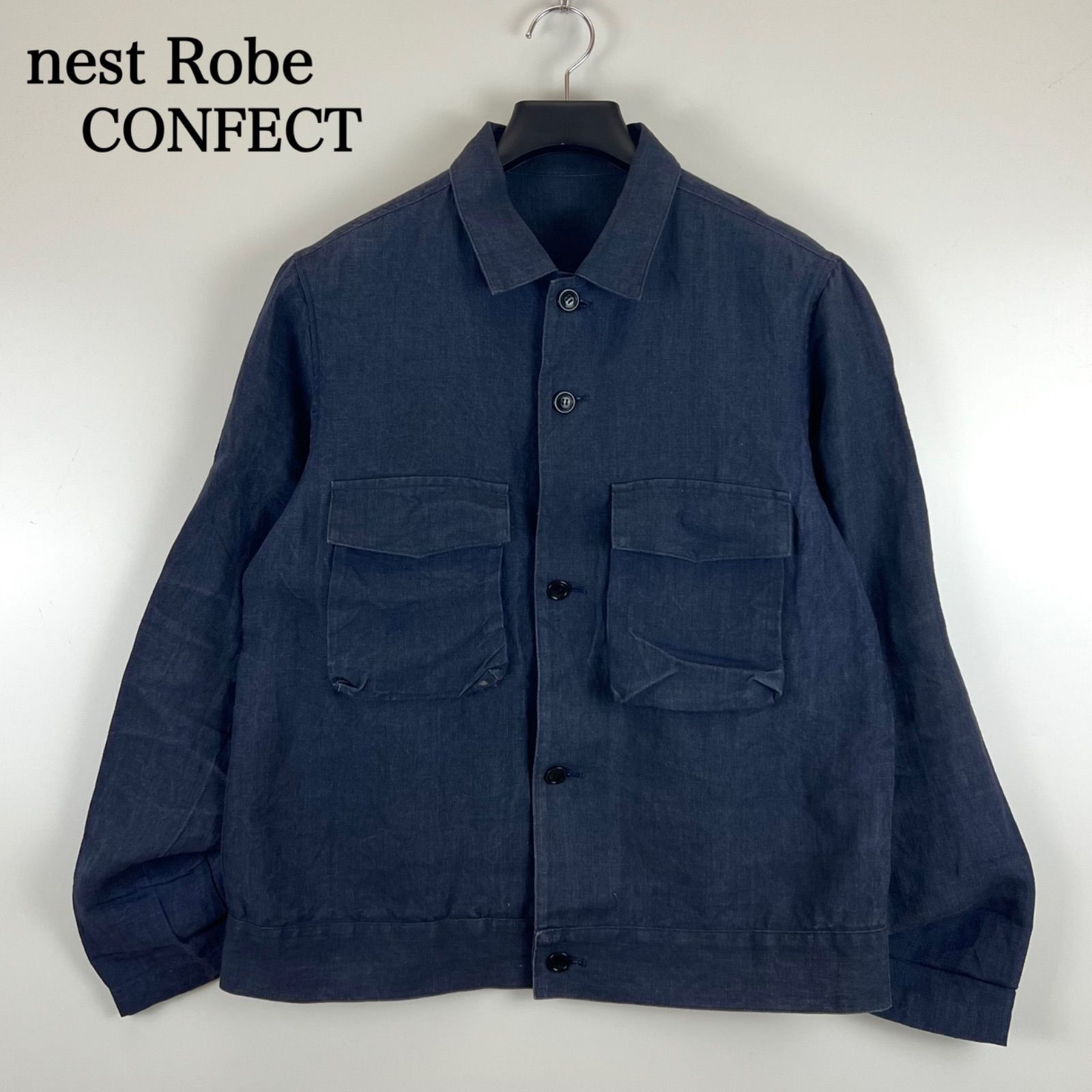 nest Robe CONFECT linen field jacket 3 navy ネストローブ 