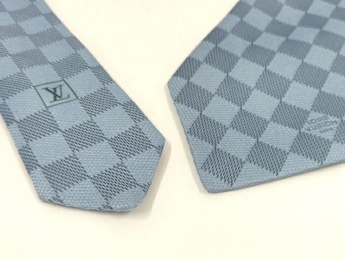 LOUIS VUITTON ブルー シルク ネクタイ LOUIS VUITTON シルク ネクタイ 青 - メルカリ