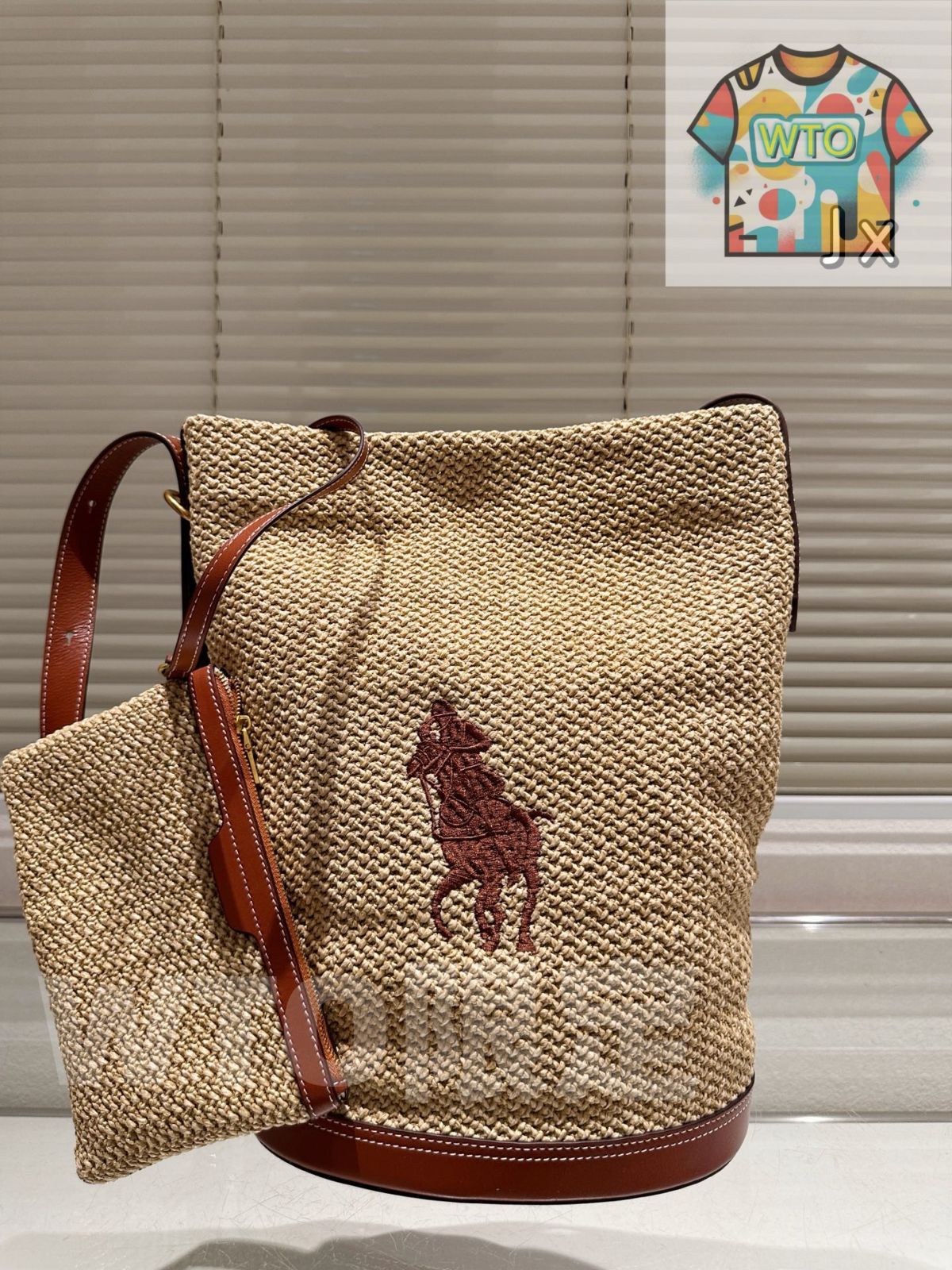 【新品未使用】Lauren Ralph Lauren ラフィアバッグ 今日WTO】Ralph Lauren ラルフローレン 新作 ラフィアバッグ 大