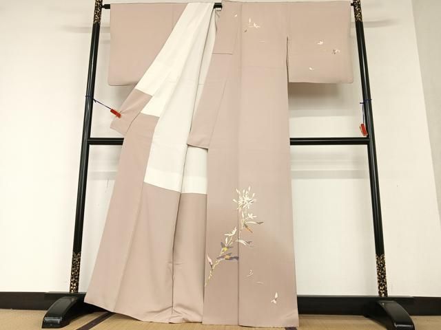 平和屋着物○京加賀友禅 百貫石峰 訪問着 草花文 暈し染め 正絹 逸品