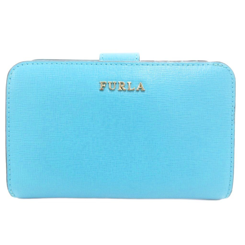 新品 未使用 フルラ 二つ折り 財布 コンパクト ミニ ウォレット ターコイズ フルラ FURLA 二つ折り財布 コンパクトウォレット ロゴ L字