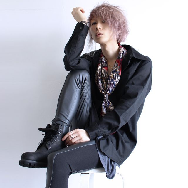 アシンメトリー ロング丈ドレスシャツ