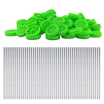 EUDAX 30mmx8mm プラスチックロール 直径2mm シャフトおもちゃ ホイールと2mmx100mm ステムシャフト ラウンドロッド車軸 DIY玩具 RC車 トラック