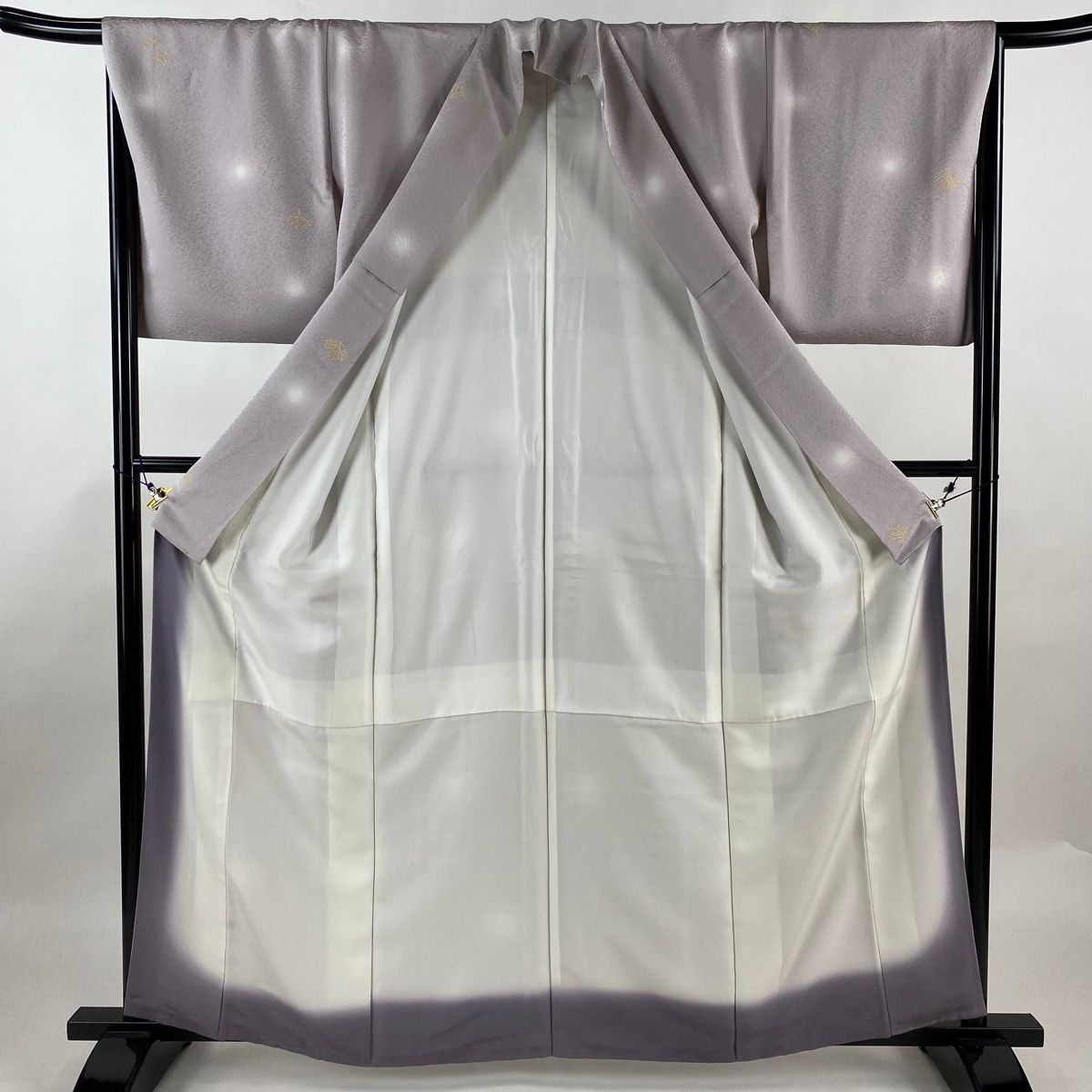 小紋 無地感ぼかし ホワイトパールグレー 身丈161cm 裄丈65cm 袷 正絹