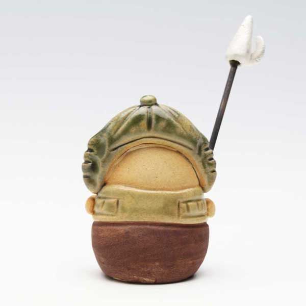 瀬戸焼 七福神 置物（毘沙門） ※陶器,縁起物,和,日本,民芸品