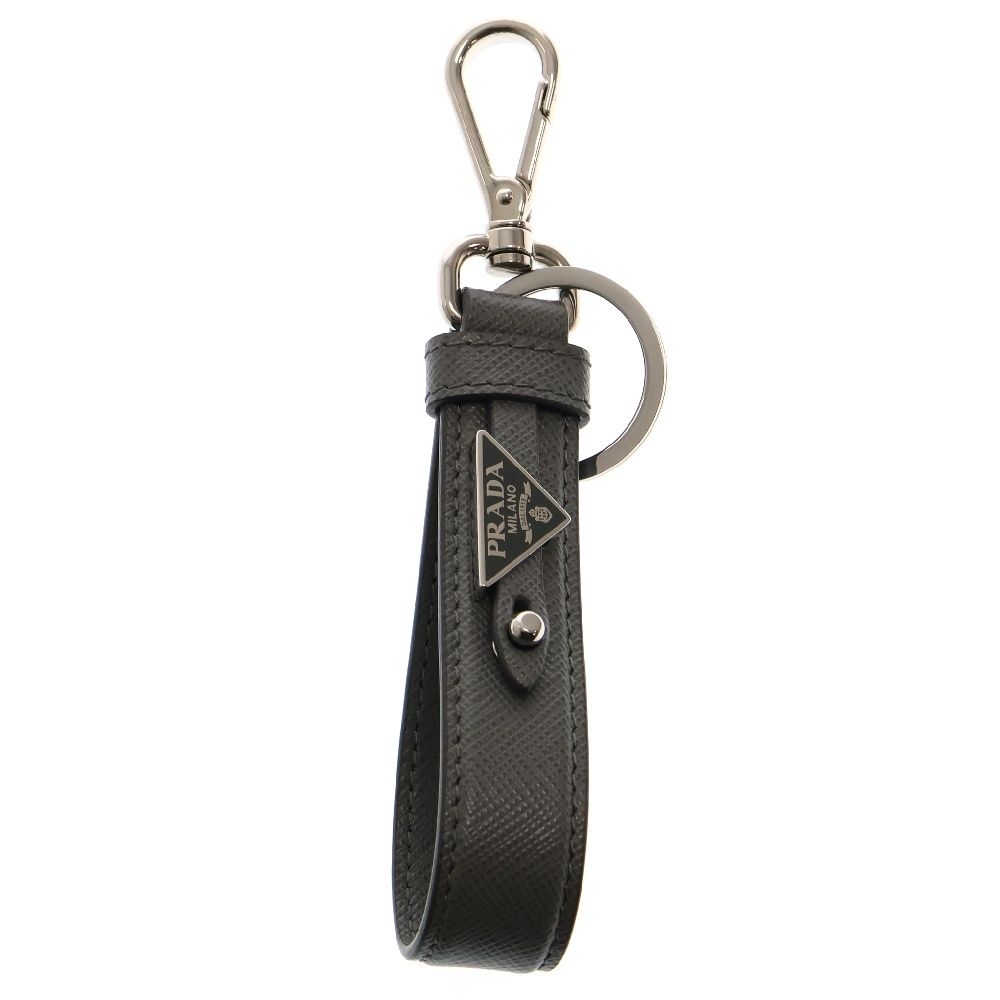 プラダ サフィアーノストラップ キーホルダー 黒 PRADA