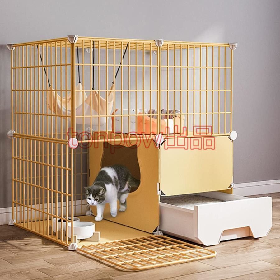 117《キャットハウス》ハンドメイド 猫 猫柄 足跡 ネコ 犬ケージ 小屋 木箱