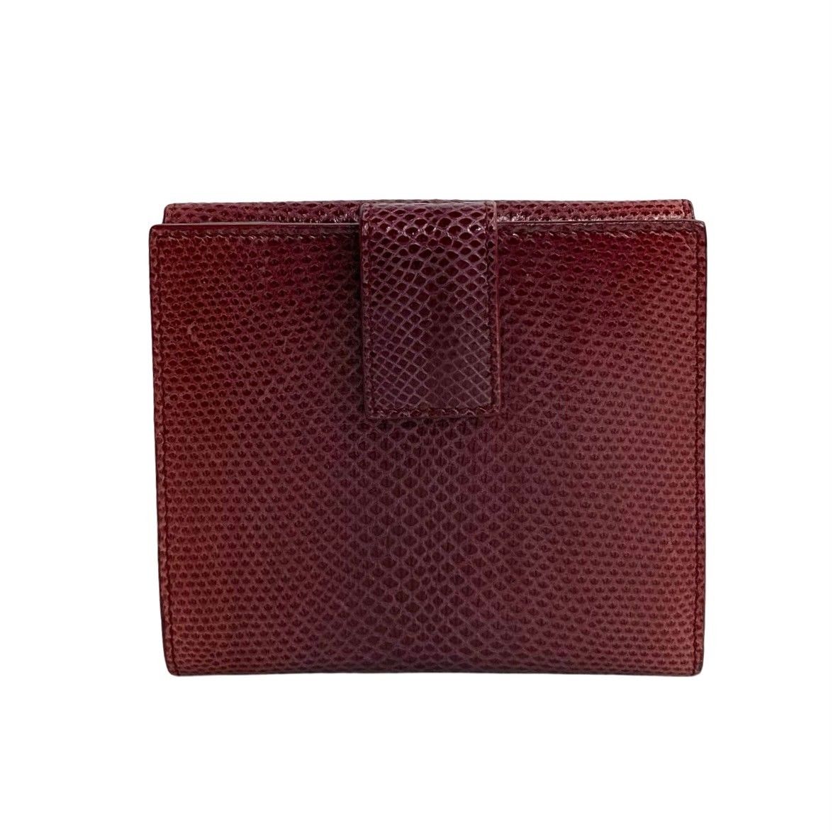 極 美品 箱 袋付き GUCCI グッチ リザードレザー 本革 二つ折り 財布 