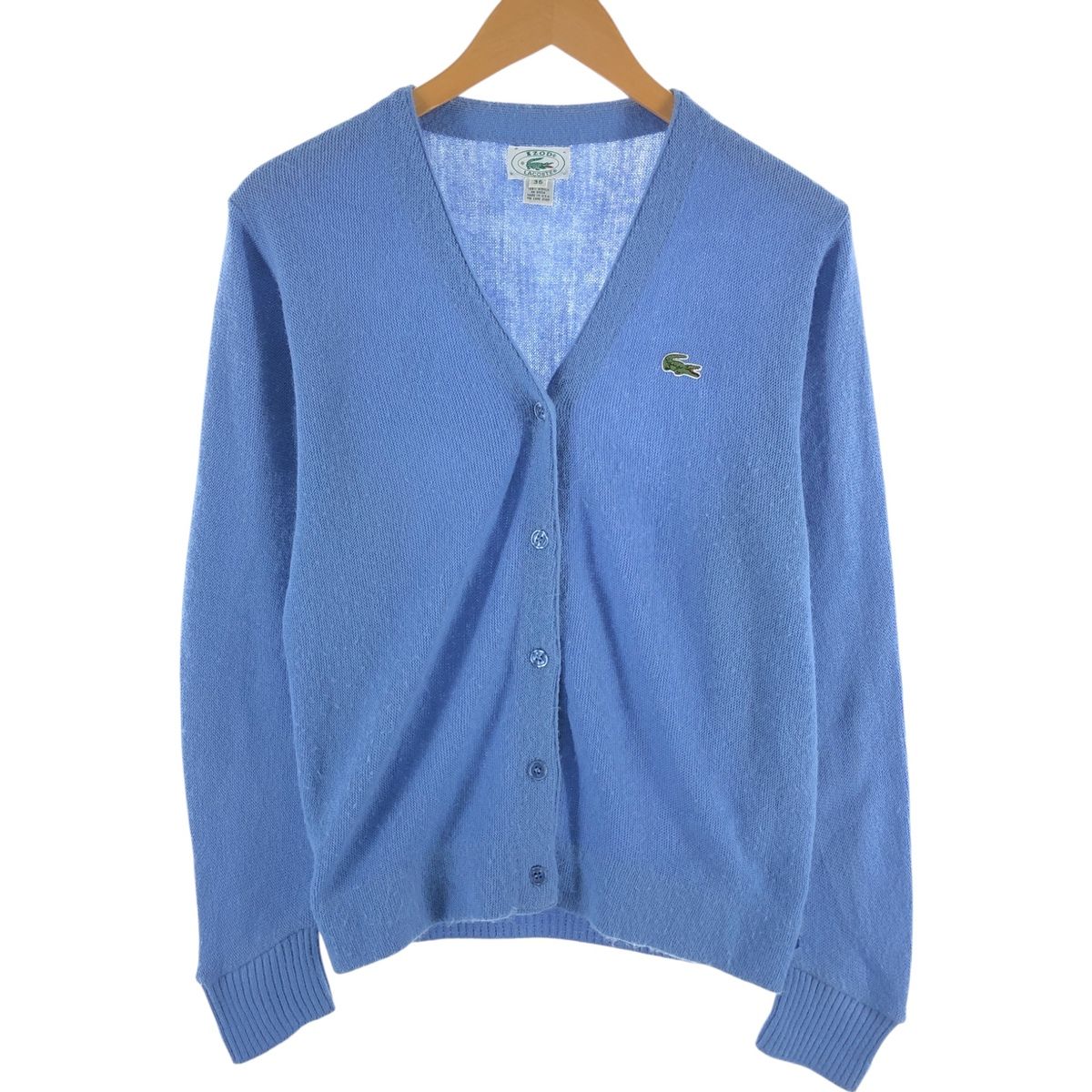 LACOSTE - 古着 80~90年代 ラコステ LACOSTE IZOD アクリルニットカーディガン USA製 レディースM相当 ヴィンテージ /eaa513376 古着 80~90年代 ラコステ LACOSTE IZOD アクリルニット