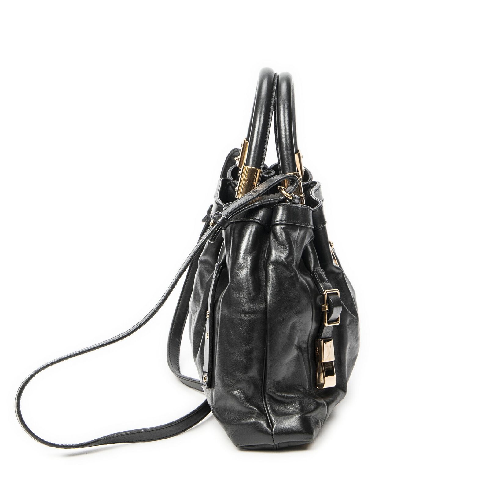 CHLOE クロエヴィクトリアトート黒カーフスキンレザーAB