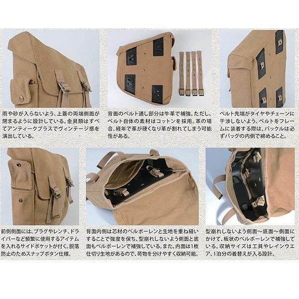 COOLBIKERSサングラス付 Canvas Rigid Bag DIN MARKET 3色 キャンバス リジッド スイングアームバッグ ヴィンテージクロス仕上 ソフテイル用