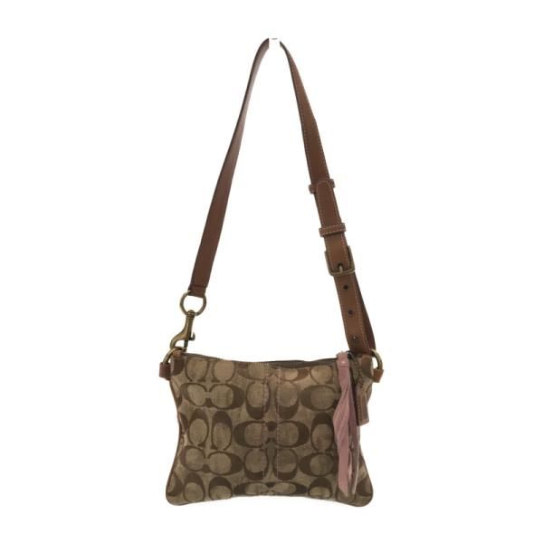 COACHコーチシグネチャーミニショルダーバッグベージュ系 - メルカリ