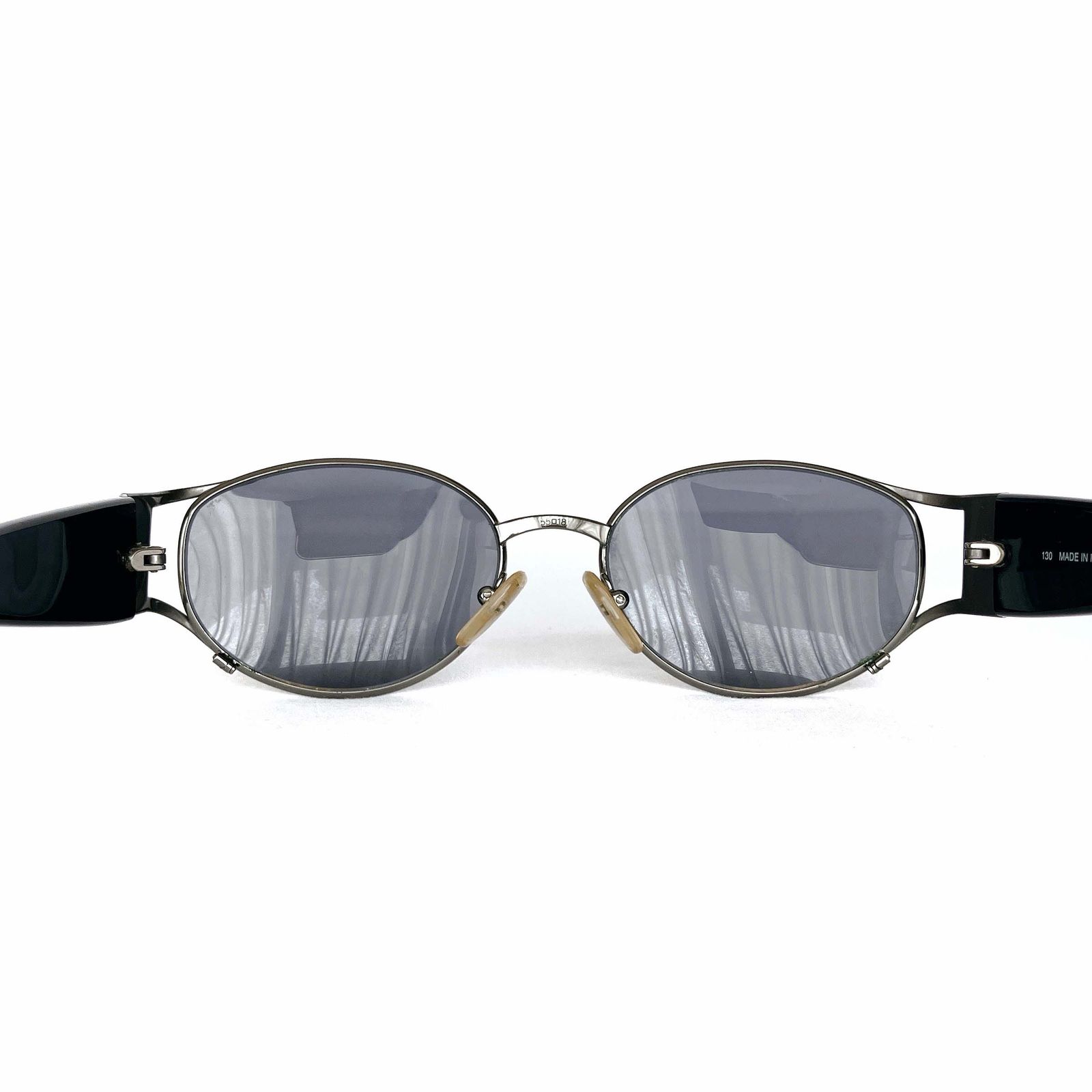 FENDI FF Logo Oval Sunglasses Black 55mm Made in Italy Used  display picture 2