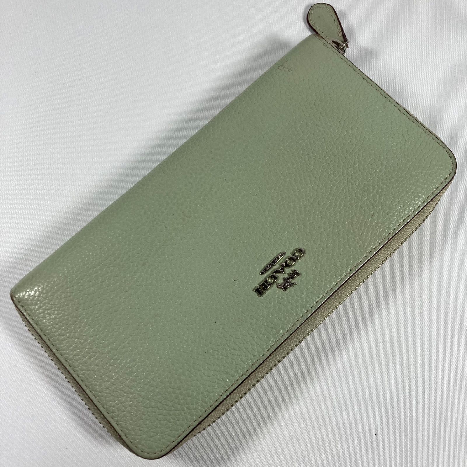 COACH 長財布 ミントグリーン レザー - メルカリ