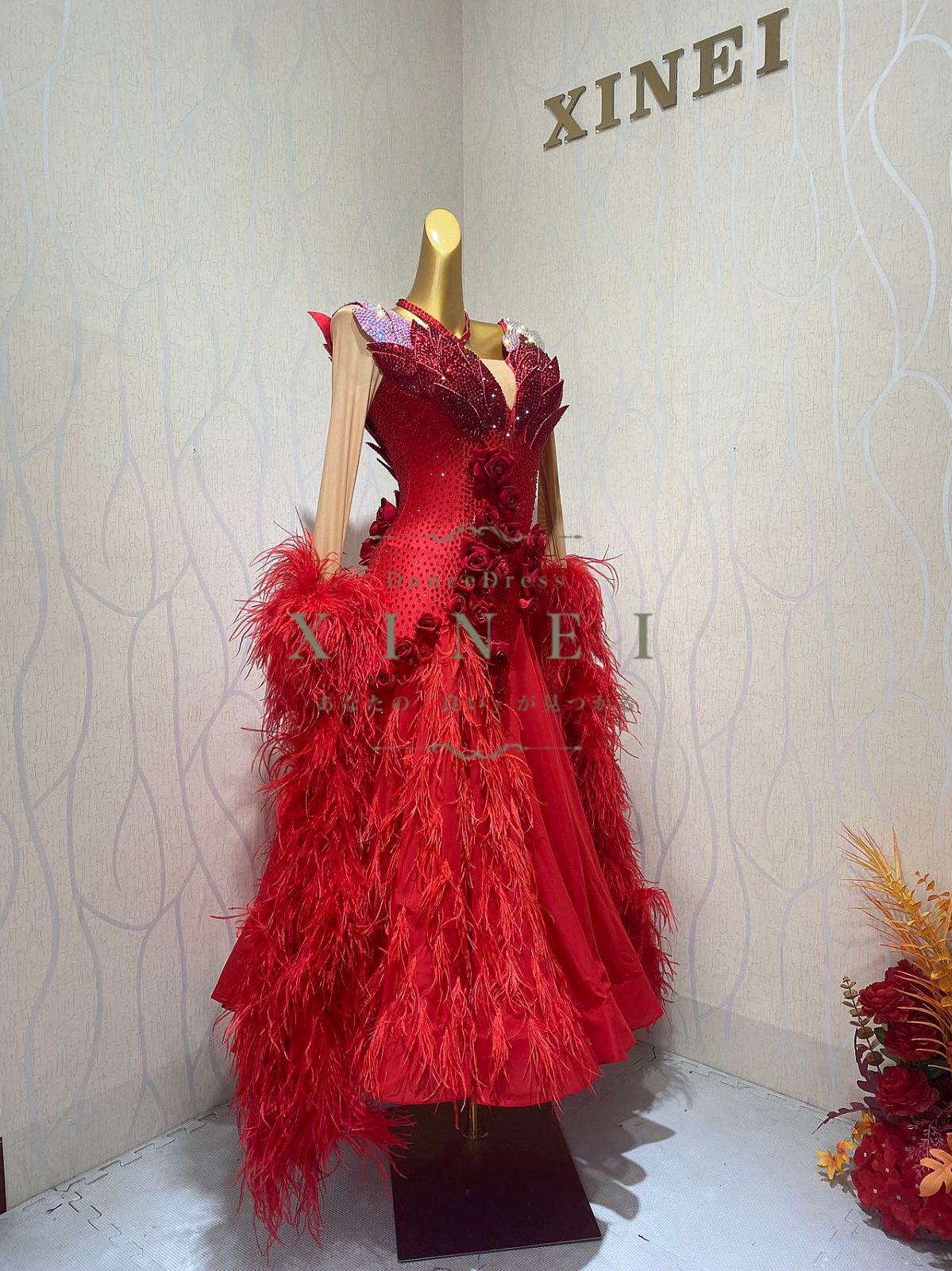 美品　半額以下　社交ダンス　スタンダード　モダン ドレス　競技　デモ　SM〜M スタンダードドレス WS0689D ホワイト/シュガーピンク S 社交