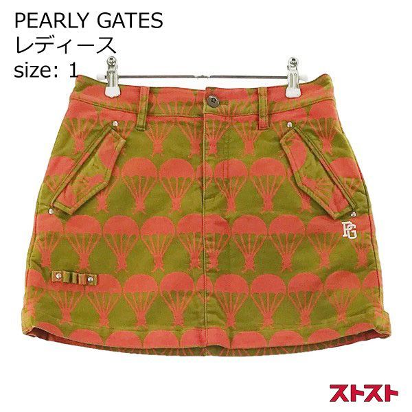 パーリーゲイツスカート00 PEARLY GATES パーリーゲイツ 裏起毛 スカート パラシュート柄 カーキ