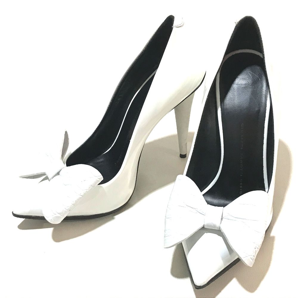 値下げ！！ジュゼッペザノッティ　GIUSEPPE ZANOTTI リボンヒール ジュゼッペザノッティ リボンモチーフ ハイヒール パンプス