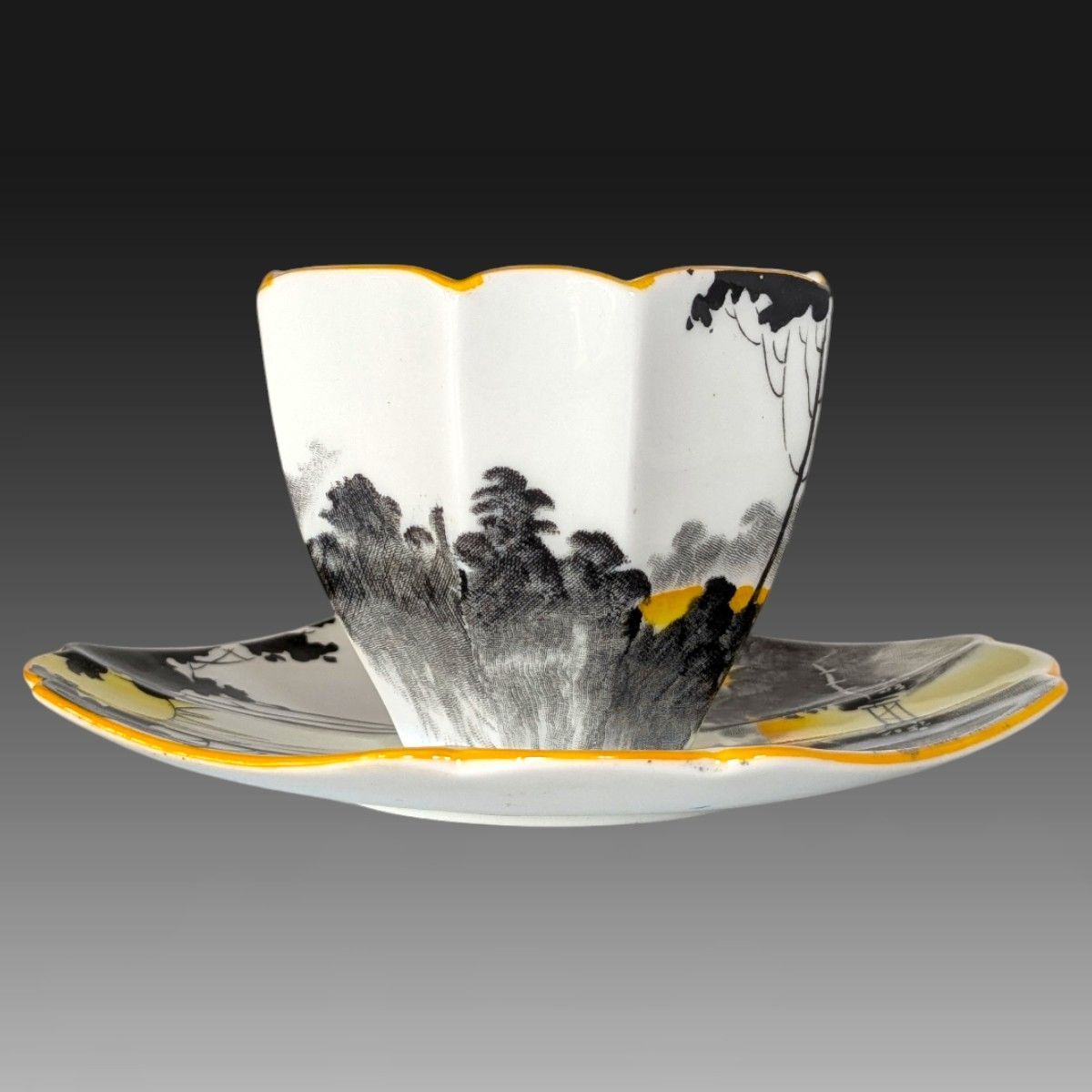 アンティーク シェリー Shelly 花図 アールデコ カップ＆ソーサー