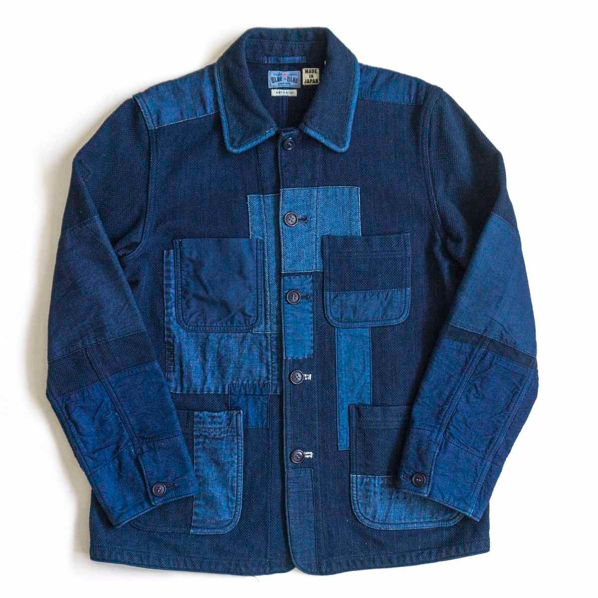BLUE BLUE ホンアイ 刺し子 インディゴ パッチワーク カバーオール S カセ染めした本藍の糸を使用した刺し子のカバーオール | BLUE BLUE