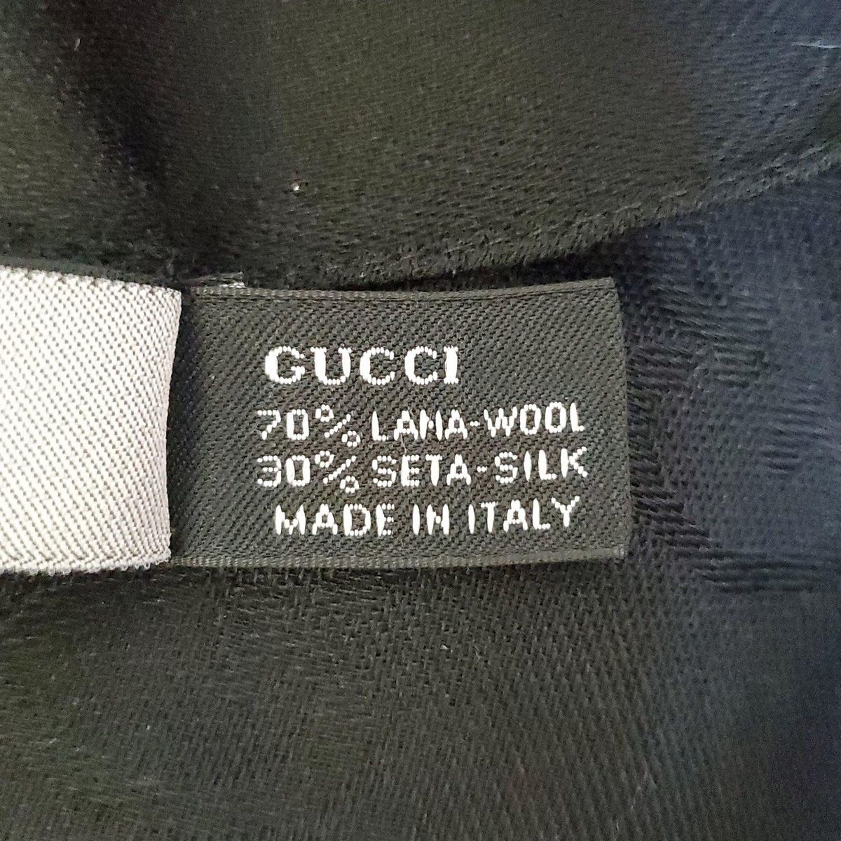 GUCCI 黒 ストール・ショール GUCCI(グッチ) ストール(ショール) - 黒 GG柄 ウール、シルク
