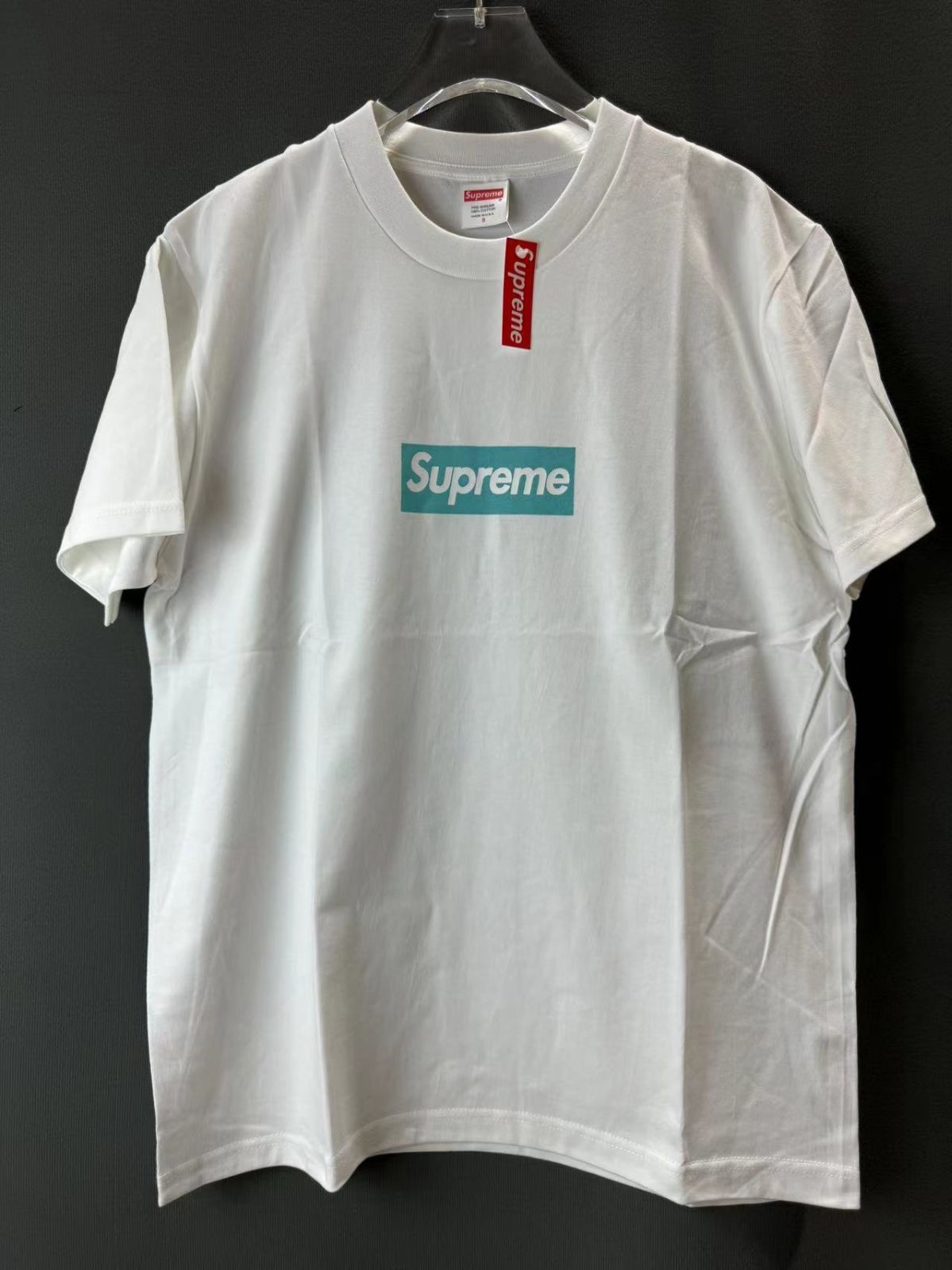 シュプリーム Supreme x Tiffany21FW Box Logo ゆったりとした半袖Tシャツ Supreme Tiffany & Co. Box Logo Tee