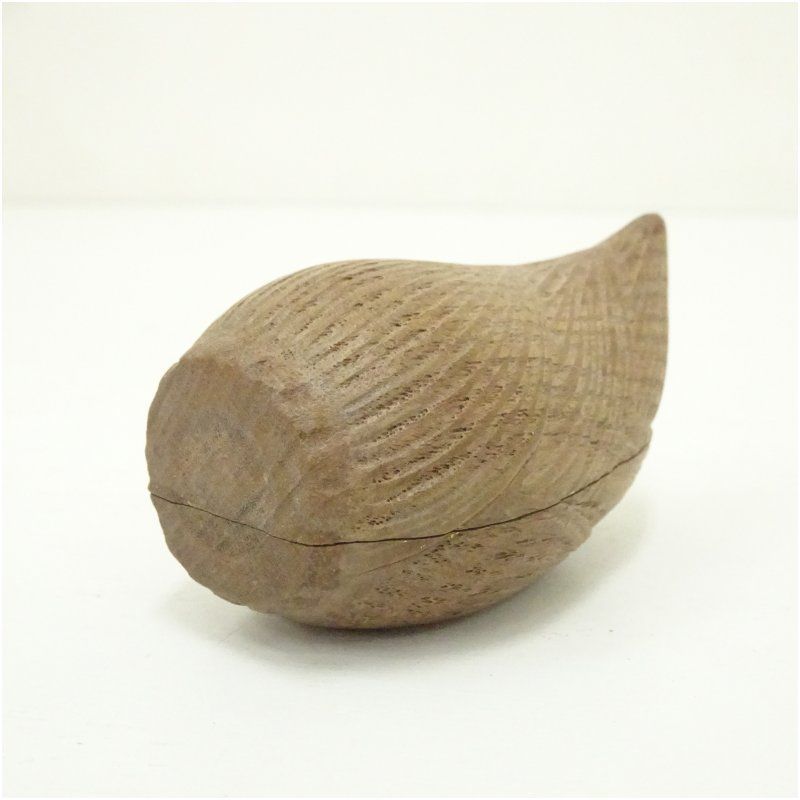 川本光春造 桑彫筍香合（建仁寺 竹田益州書付）（共箱） 茶道具 茶道