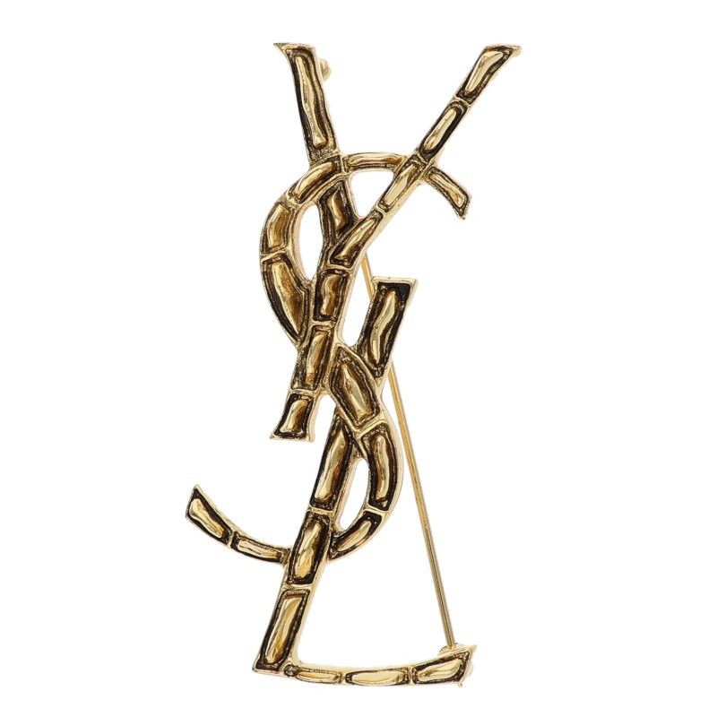 サンローランパリ YSL カサンドラロゴブローチ メンズ