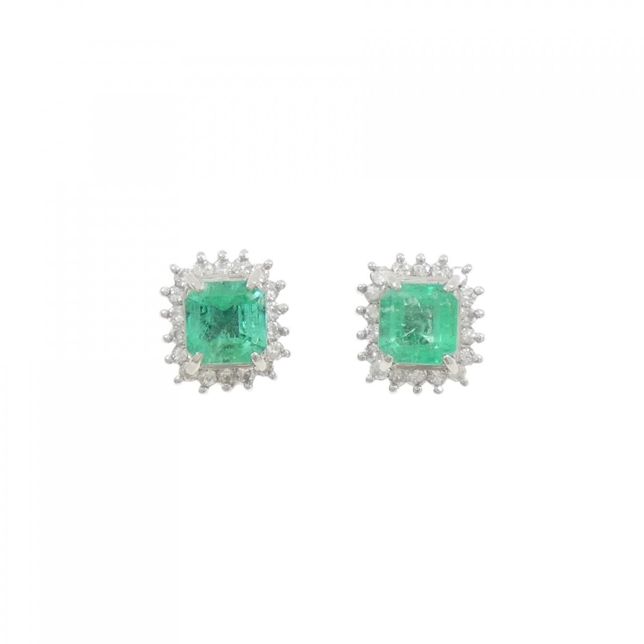 PT900 エメラルド ピアス 1.40CT