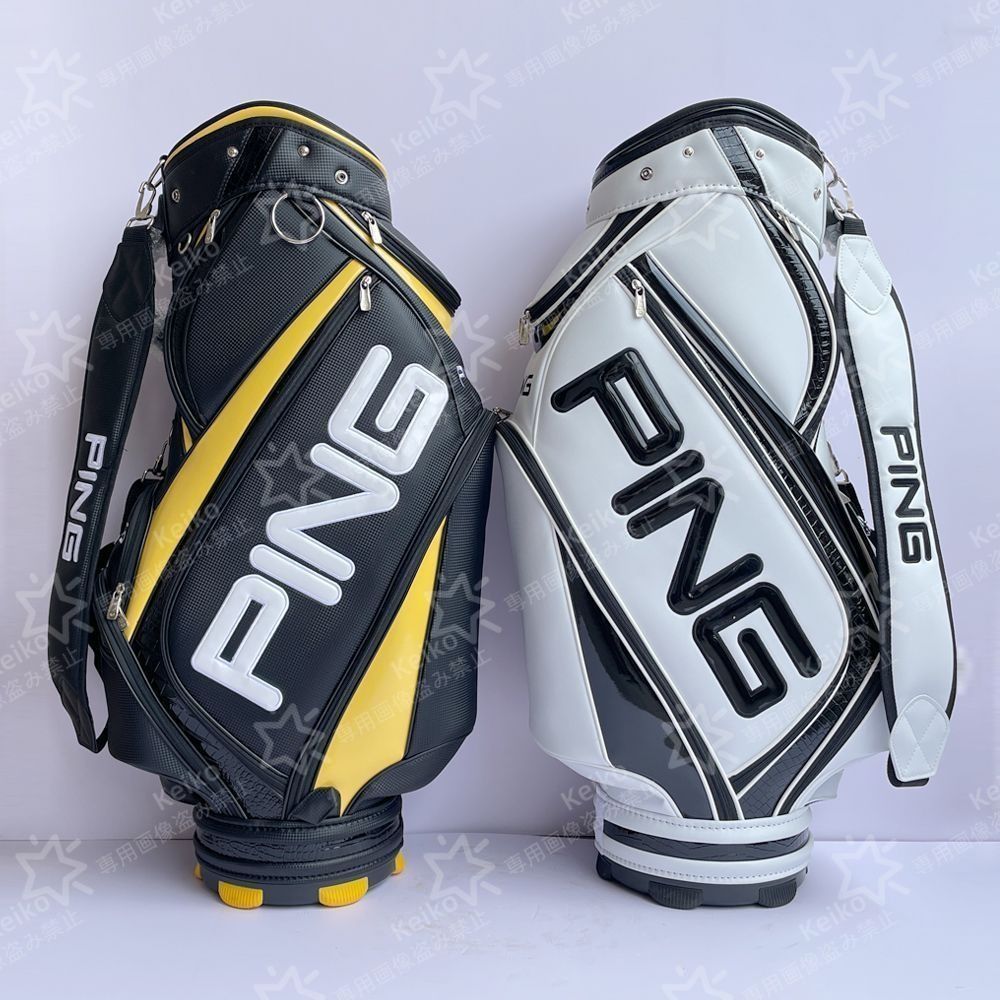 PINGゴルフバッグキャディバッグ自立式安定防水耐摩耗防水練習バッグ状況完全ブラック|ホワイト