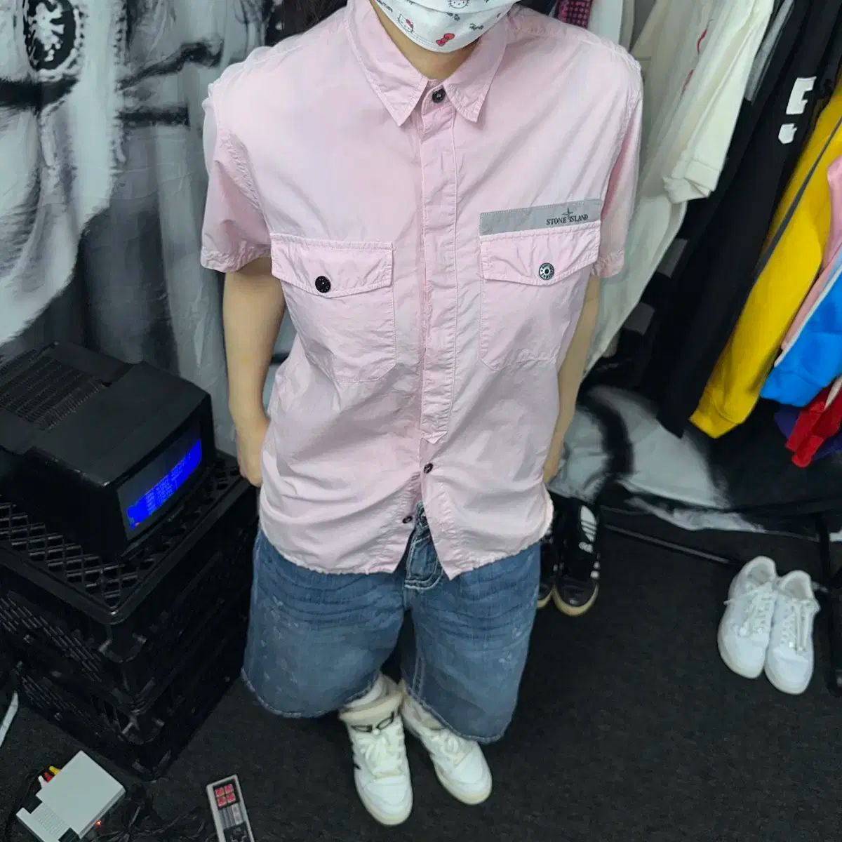 正規品 STONE ISLAND ストーンアイランド ピンク 半袖 シャツ