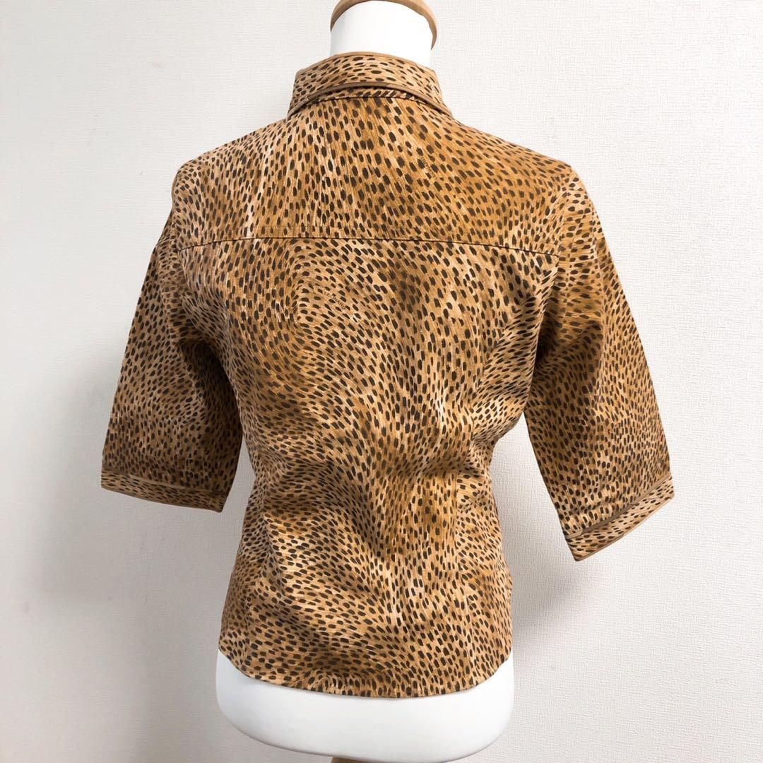 極美品 LEONARD レオナール 長袖シャツ ジャケット 豹柄 ヒョウ柄 M