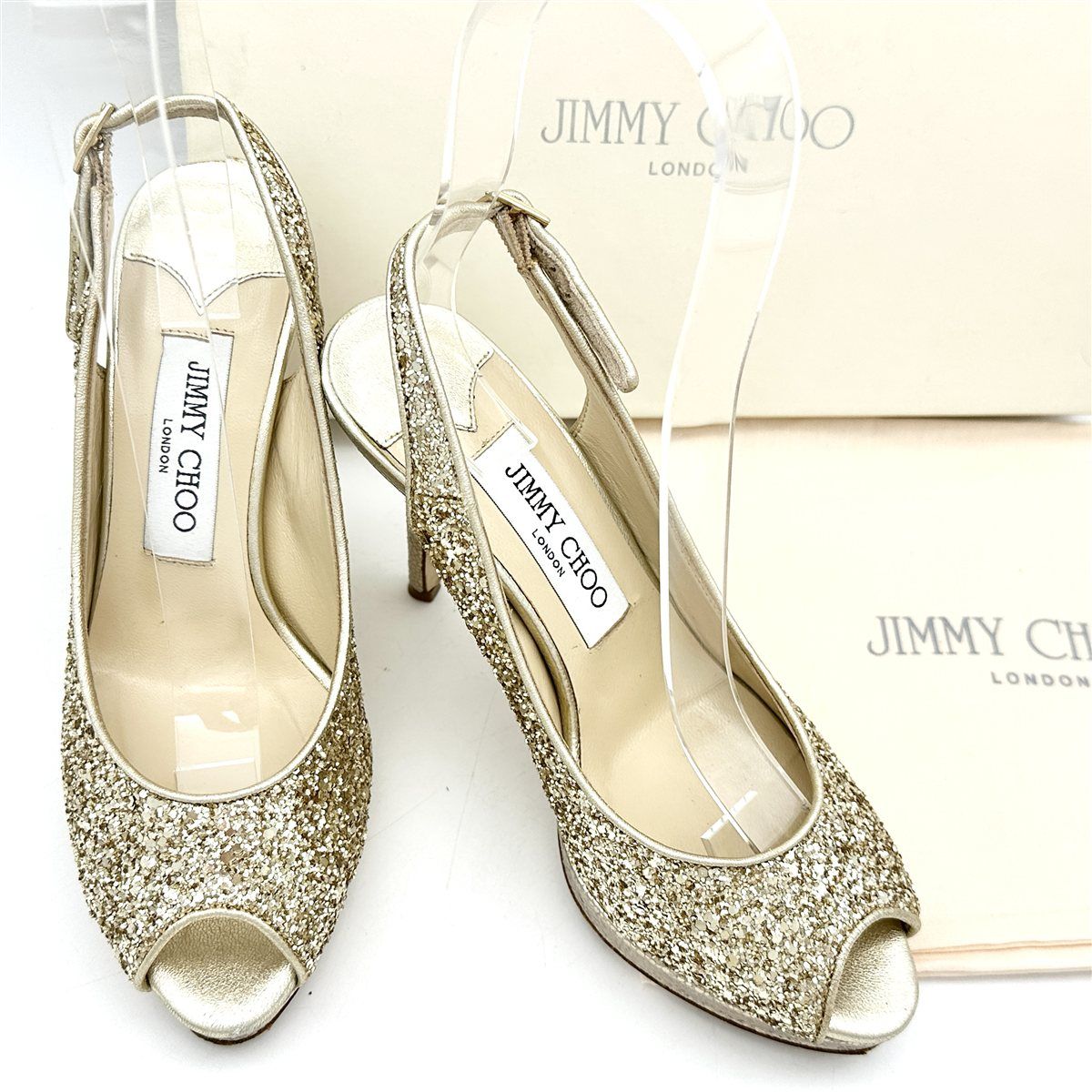 【即購入OK⭕️】JIMMY CHOO ゴールド グリッター ハイヒール JIMMY CHOO ゴールド グリッター ハイヒール