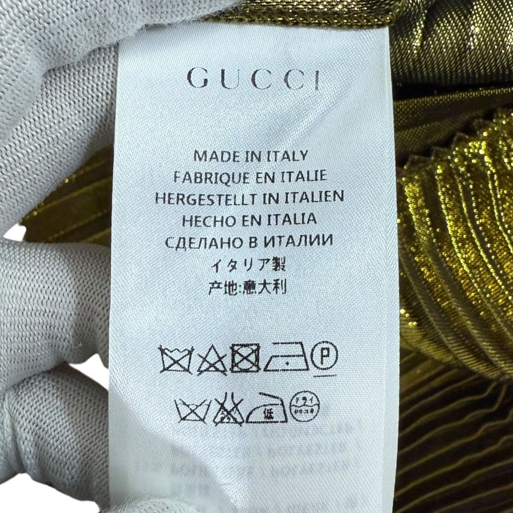 セール！　美品　GUCCI グッチ　シルク　プリーツ スカート 36 美品 GUCCI グッチ ミケーレ期 シルクミモレ丈 プリーツスカート